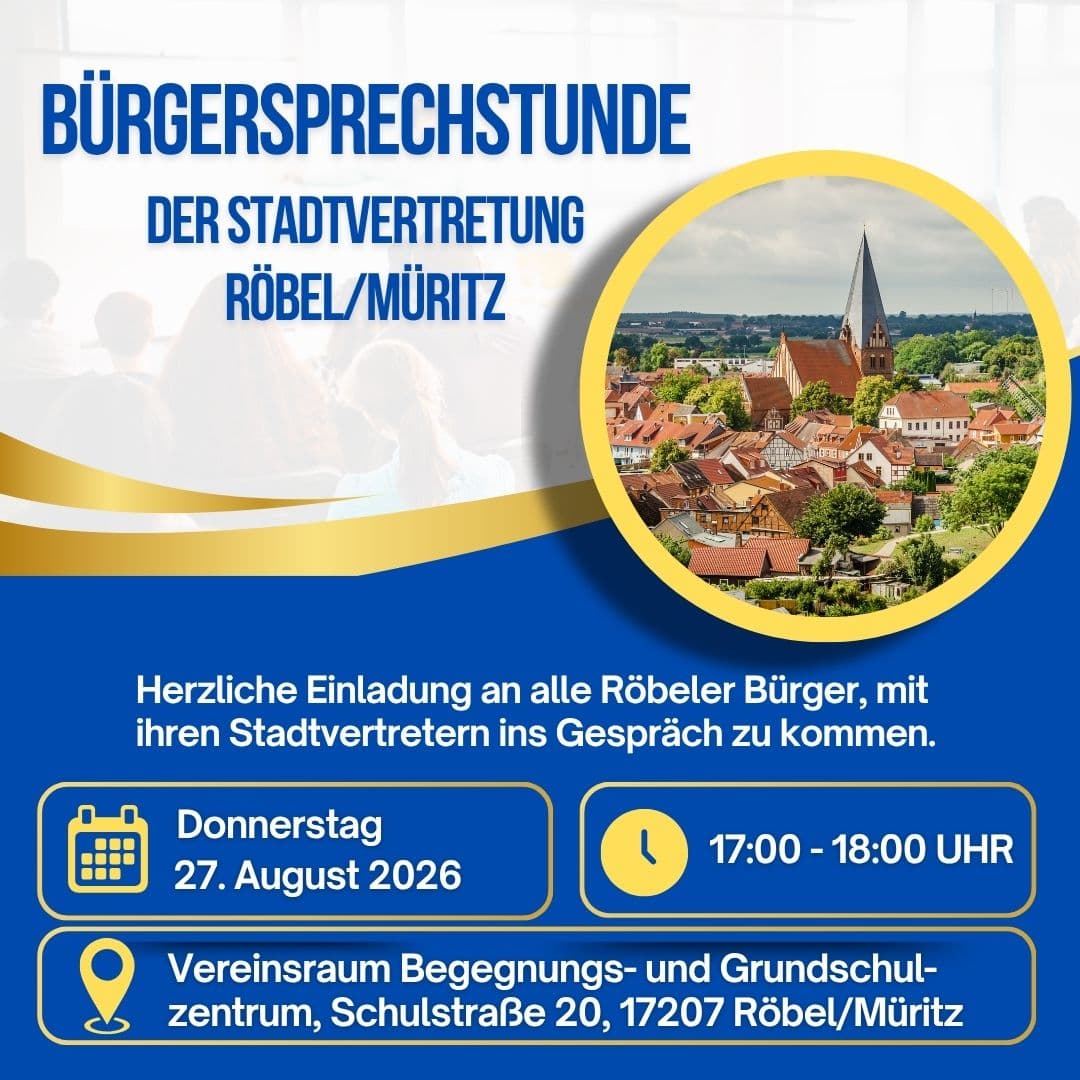 Bürgersprechstunde der Stadtvertretung Röbel/Müritz