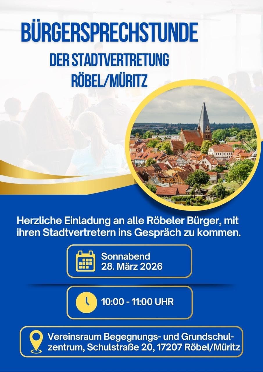 Bürgersprechstunde der Stadtvertretung Röbel/Müritz