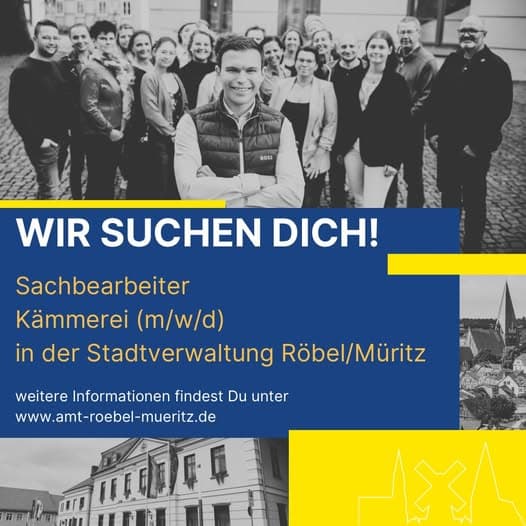 die STADT RÖBEL sucht Dich